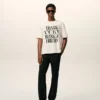 Vit bomullst-shirt med signaturtryck