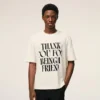 Vit bomullst-shirt med signaturtryck