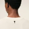 Vit bomullst-shirt med signaturtryck