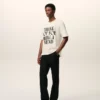 Vit bomullst-shirt med signaturtryck