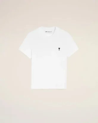 Vit kort Ami de Coeur T-Shirt i bomull