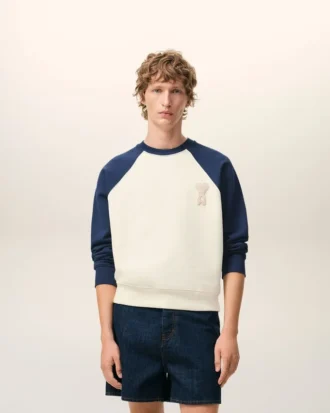 Vit och blå bomullssweatshirt från Ami de Coeur