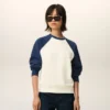Vit och blå bomullssweatshirt från Ami de Coeur Vit och blå bomullssweatshirt från Ami de Coeur