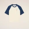 Vit och blå bomullströja med broderad Ami de Coeur-logotyp