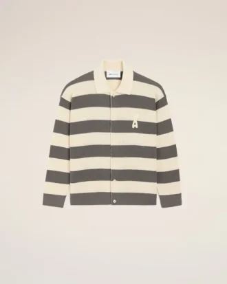 Vit och brun Ami de Coeur Cardigan i bomull