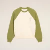 Vit och grön bomullsstickad Ami de Coeur-Sweatshirt Vit och grön bomullsstickad Ami de Coeur-Sweatshirt