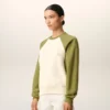 Vit och grön bomullsstickad Ami de Coeur-Sweatshirt Vit och grön bomullsstickad Ami de Coeur-Sweatshirt