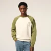 Vit och grön bomullsstickad Ami de Coeur-Sweatshirt Vit och grön bomullsstickad Ami de Coeur-Sweatshirt