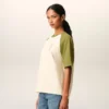 Vit och grön bomullströja med stickad Ami de Coeur T-Shirt Vit och grön bomullströja med stickad Ami de Coeur T-Shirt