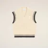 Vit ribbad Ami de Coeur Sweater