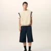 Vit ribbad Ami de Coeur Sweater