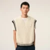 Vit ribbad Ami de Coeur Sweater