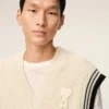 Vit ribbad Ami de Coeur Sweater