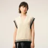 Vit ribbad Ami de Coeur Sweater