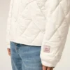 Vit vadderad jacka i nylon Vit vadderad jacka i nylon