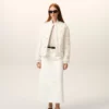 Vit vadderad jacka i nylon Vit vadderad jacka i nylon