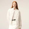 Vit vadderad jacka i nylon Vit vadderad jacka i nylon