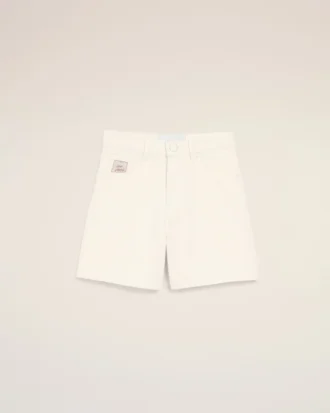 Vita bomullsshorts med Ami Paris Heritage-etikett