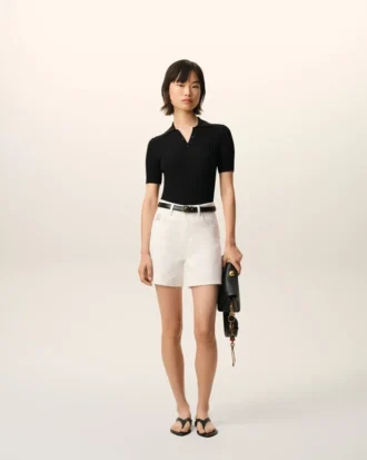 Vita bomullsshorts med Ami Paris Heritage-etikett