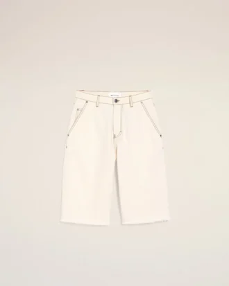 Vita bomullsshorts med vid passform