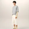 Vita bomullsshorts med vid passform Vita bomullsshorts med vid passform