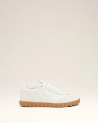 Vita sneakers i koskinn